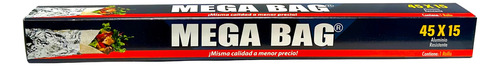 Papel Aluminio Modelo 45cmx15 Grueso Marca Mega Bag 1 Rollo