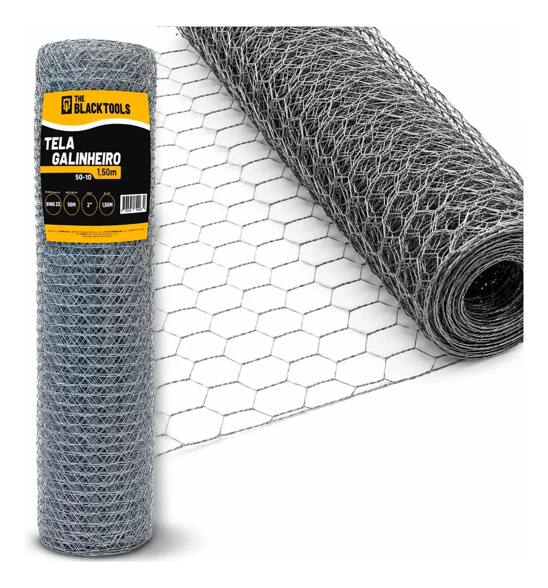 Tela De Arame Galvanizado Horta Galinheiro Fio 23 1,50x50m Bcg150 - The Black Tools