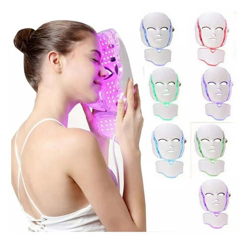 Fototerapia Mascara Led Facial Y Cuello 7 Colores