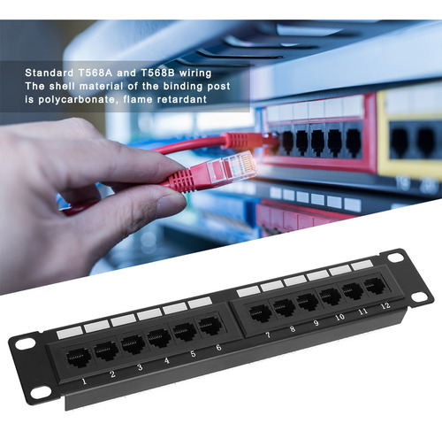 Patch De Dados De Rede Ethernet Cat6 Rj45 Utp De 12 Portas
