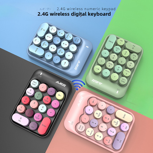 Negro De Colores Mezclados - Teclado Numérico Inalámbrico Aj