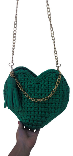 Bolso Corazon Tejido En Trapillo 