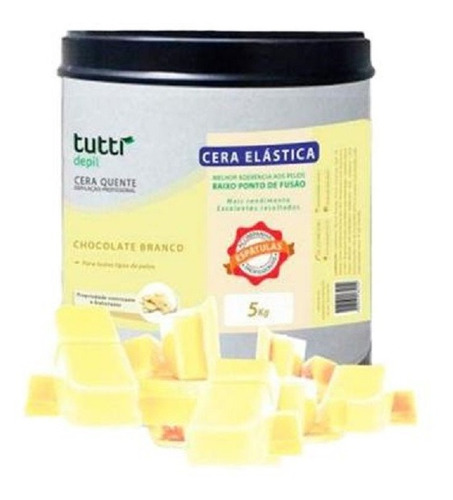 Cera Depilatória Elástica 5kg Tutti Chocolate Branco