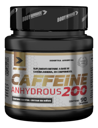 Caffeine Anhydrous 90 Comp Cafeína Body Advance Energia