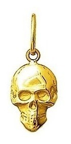 Skull Caveira Cranio Ouro 18k Vida Pingente Medalha 2 Cm