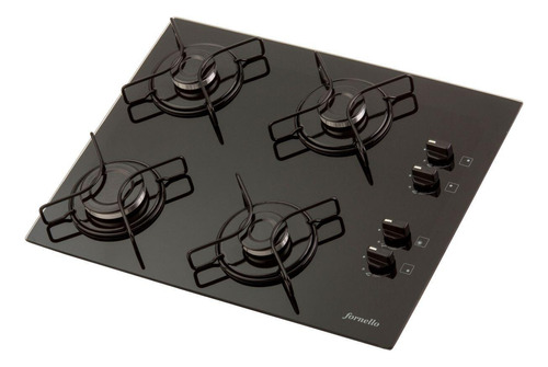 Fogão Cooktop Fornello 4 Bocas Preto A Gás