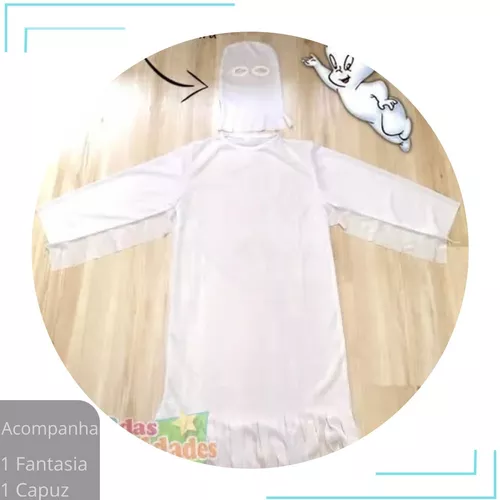 Fantasia Infantil Roupa Menino Fantasma Halloween C/ Máscara