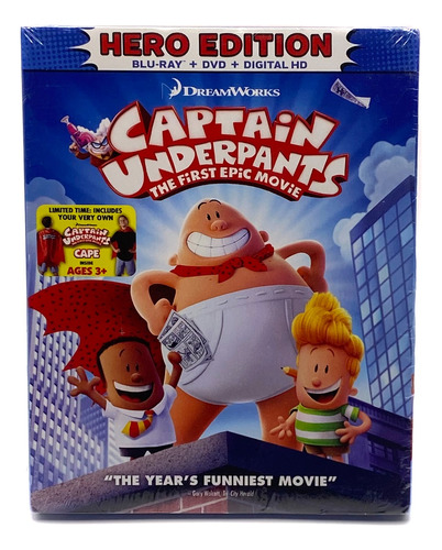 Blu-ray + Dvd Captain Underpants: The First Epic Movie Nuevo
