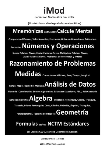 Libro: Imod: Inmersion Matemática Oral Drill (spanish Editio