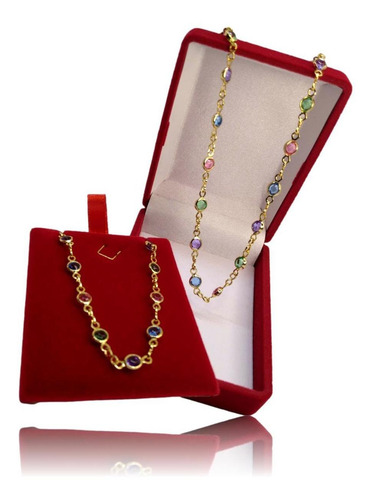 Imagem 2 de 7 de Gargantilha + Pulseira Folheada Feminina + Brinde C/garantia