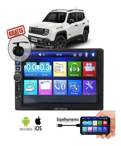 Central Multimidia Jeep Renegade 2016 Camera Ré Bluetooth