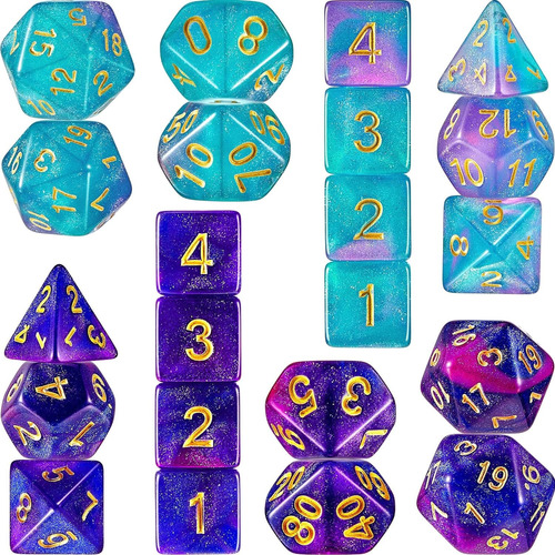 11 Dados Juego Rol, D&d, Magic, 2d20, 2d10, D12, D8, 4d6, D4