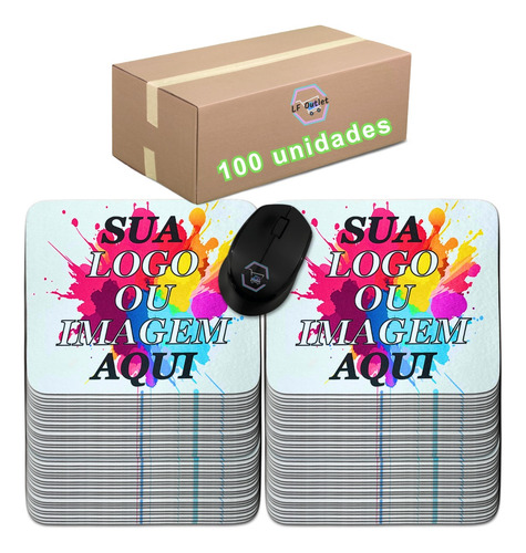 Kit 100 Mouse Pad Personalizado Com Sua Logo E Foto Mousepad
