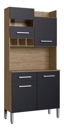Imagen 1 de 8 de Kit De Cocina 4 Puertas 1 Cajon Negro/wood