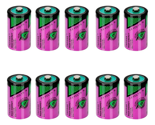 Kangleus Paquete De 10 Baterias De Litio Tl-5902 3.6v 1/2aa 