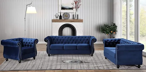 Feinstein - Sofá Chesterfield De Terciopelo Moderno