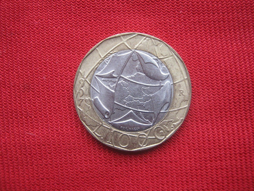 Imagen 1 de 2 de Italia 1000 Liras 1997 Bimetálica