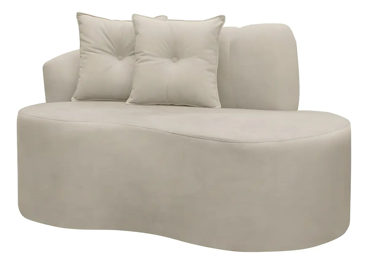 Sofá Orgânico Plaza 2 Lugares 145cm Bouclê - Sofa Cor Bouclê Bege