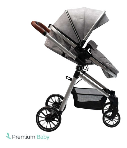 Imagen 1 de 1 de Cochecito de paseo Premium Baby Mike Travel gris claro con chasis color plateado
