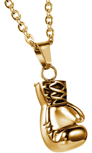 Colgante De Collar Con Guante De Boxeo Dorado: Cadena De Box