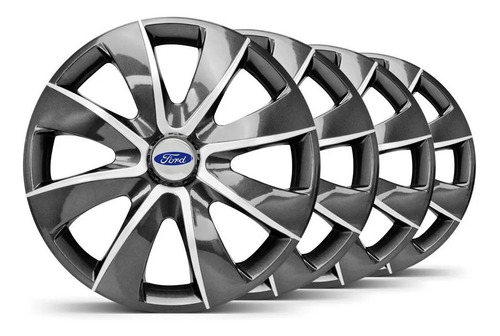 Juego De Tazas 14 Negra Ford