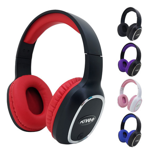 Fone De Ouvido Bluetooth Sem Fio Headphone Musica Stereo Cor Vermelho