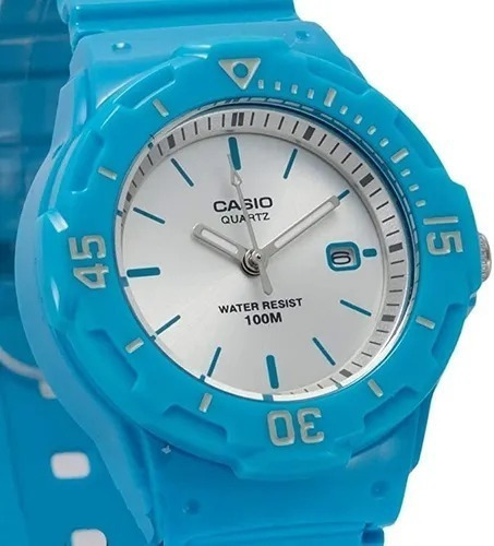 Reloj Casio Dama Lrw-200h-2e3vdf Color De La Correa Celeste Color Del Bisel Celeste