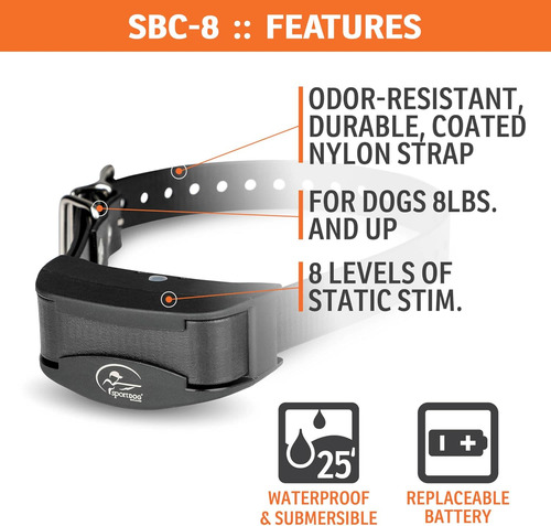 Sportdog Brand Nobark Sbc-8 Bark Control Collar - Shock C...