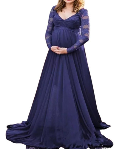 Vestido  Cuello En V Maternal Ideal Para Embarazadas E055