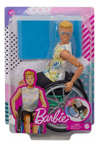 Barbie Ken Silla De Ruedas Fashionista Rubio Lentes 167 Doll