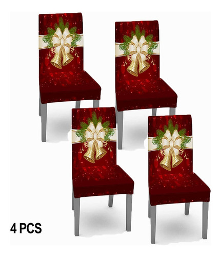 4 Fundas Comedor Sillas Asiento Navideño Adorno Decoration