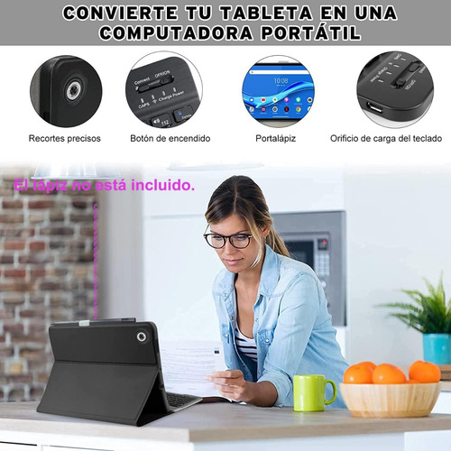 Funda Con Teclado Lenovo P11 11 Tb-j606f Con Ñ + Vidrio
