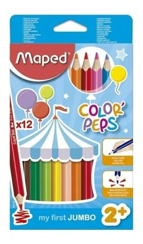 Lapices Jumbo 12 Colores Maped