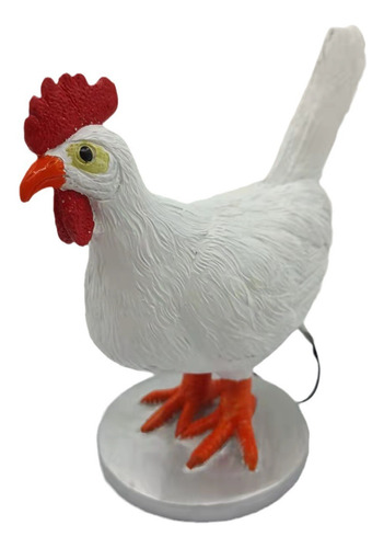 Resina De Adorno De Lámpara De Gallo Blanco De Pascua [u]