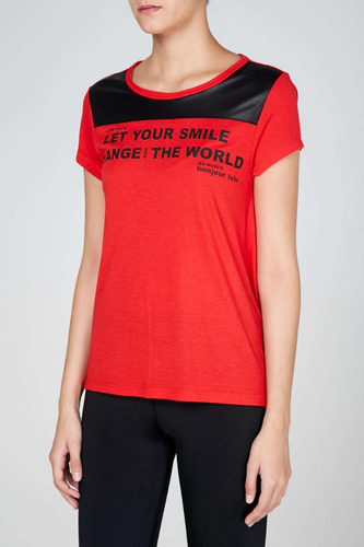 Remera Jersey Mujer Verano Manga Corta Smile Bonjour Lulu