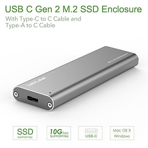 Wavlink Usb-c M.2 Ngff Sata Caja Para Disco Duro, Usb 3.1 De