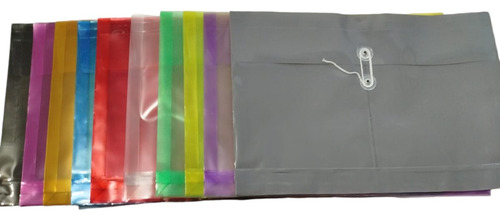Sobre Plastico Vertical Horizontal Colores Broche Con Hilo