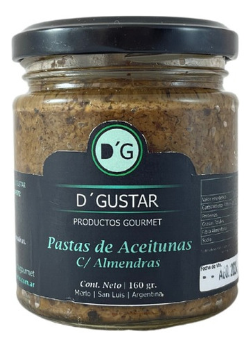 Pastas De Aceitunas Negras Con Almendras 160 Grs Dgustar