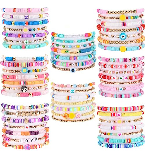 Wainis 56 Pcs Preppy Heishi Pulseras Para  B0c3vq6ln9_140324