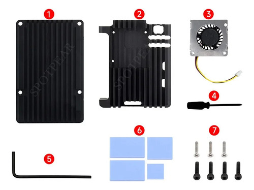 Funda Para Raspberry Pi 5 Spot Pear Electronics Pi5 Case H