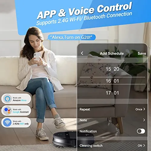 Combinación De Aspiradora Y Mopa Manvins, App/alexa, Aspirad
