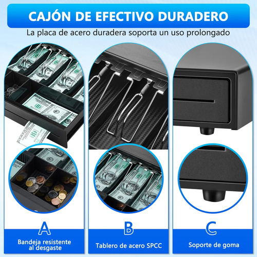 Caja Registradora Para Negocio Con Cerradura Automatico Rj11
