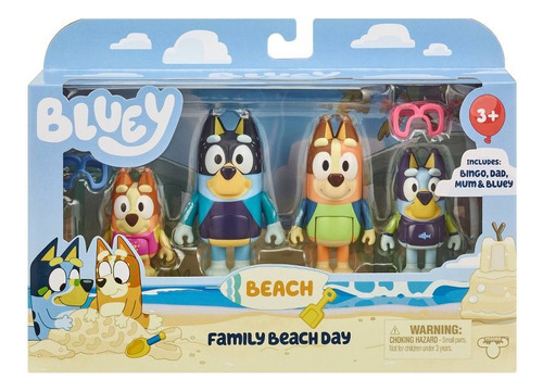 Figuras Del Día Familiar En La Playa De Bluey -