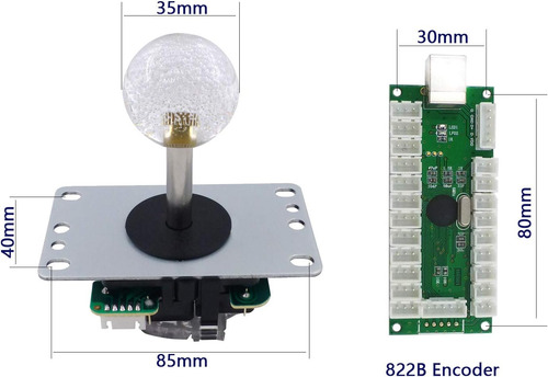 Arcade Stick Diy Kit 10x Botones Con Logotipo Led Mx De 8 Pc