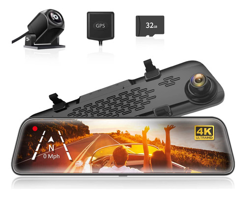 12?? Mirror Dash Cam Backup Camera, 1296p Full Hd Sma...