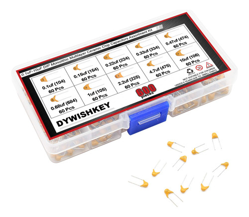 10value 600pcs Dip Monolítico Multicapa Cerámica Chip Cap...