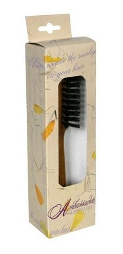 Ambassador Hairbrush Black Bristle Round Natural 1 Cepillo P