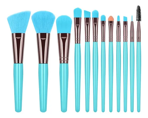 Set Brochas Maquillaje Colores Fluor x12 Piezas A223 12