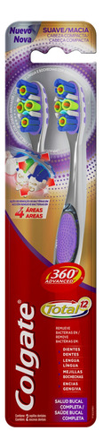 Cepillo de dientes Colgate 360° Advanced Total 12 suave pack x 2 unidades