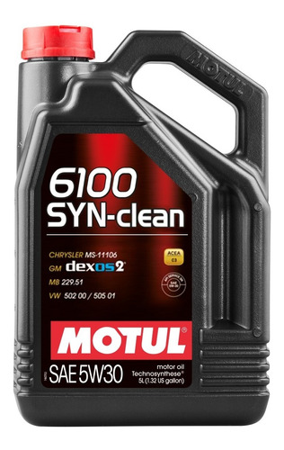 Imagem 1 de 6 de Oleo Motor Motul 6100 Syn-clean 5w30 Semissintético 5l
